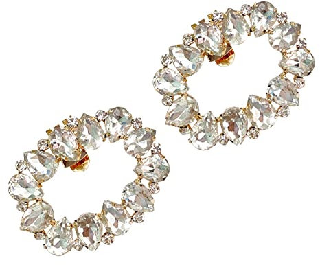 Tokaneit Clip de Zapato de Pedrería Desmontable de Cristal,Pinza,Adecuado para Bodas, Embragues,Sombreros (60 * 47mm)