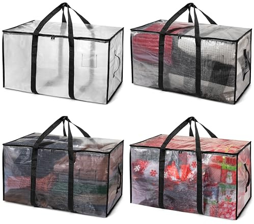 ClearSpace Bolsas de mudanza o bolsa de almacenamiento de gran tamaño, cajas de mudanza grandes con correas de mochila, cremalleras y asas, bolsas de embalaje resistentes para mudanzas, dormitorio