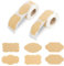 TECDW 2 Rollen 600 Stücke Kraft Etiketten Selbstklebend, Kraftpapier Selbstklebende Etiketten Aufkleber Weihnachten, Geschenkaufkleber für Backen, Verpackung, Flaschen, Marmeladengläser (ZC14+ZC15)