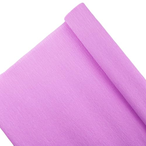 Rollo de papel crepé de alta calidad de 70 g para hacer flores, hojas de papel crepé blanco, verde, rosa, 10 pulgadas de ancho, 8 pies de longitud (rosa lavanda)
