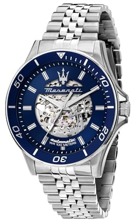 Maserati Herrenuhr, Automatik, Analog, Stahlarmband, Sfida Kollektion – R8823140011
