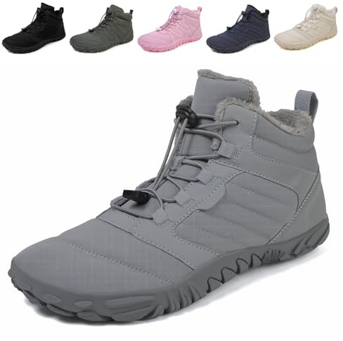 Fadezar Barefoot Boots Men Women Waterproof Snow Walking Boot Warm Fur Lining Barefoot Shoes Anti-slip Hiking Shoes