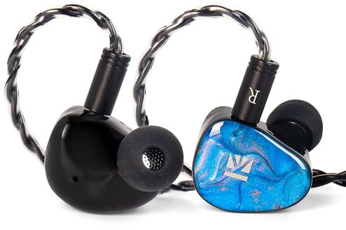 KEEPHIFI KBEAR KB02 IEM Auriculares con cable Monitor in ear,Casco con pieza elástica de 10 mm Conducción ósea y diafragma chapado en berilio DD Hybrid,bajo profundo,Auriculares para músicos,Escenario