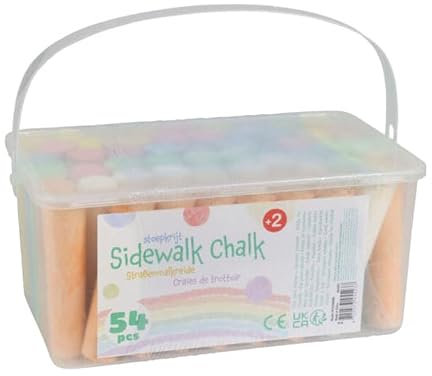 Jumbo Set Street Chalk in Bucket, 54 Pieces