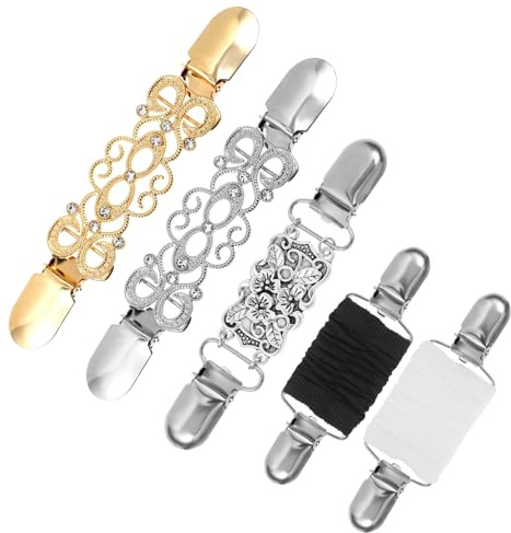 Lot de 5 clips vintage pour cardigan - Clips pour cardigan - Clip pour robe - En alliage - Clip en métal - Pour châle, veste, manteau
