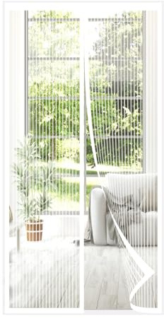 MAGICDOOR Magnetiskt insektsnät balkongdörr 85 x 230 cm vit för polyester