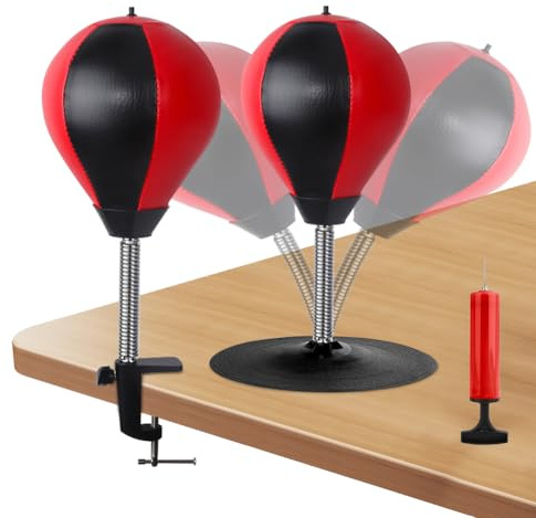Punchingball boxeo y saco para escritorio: abrazadera de mesa y accesorios antiestrés