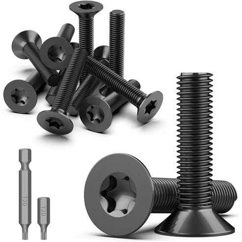 TXXATX Lot de 30 vis à tête fraisée M4 en acier inoxydable A2 V2A à tête fraisée Torx M4 x 25 mm Vis pour machine Noir Vis de meubles Vis à tête plate en acier inoxydable Vis à tête plate avec embout