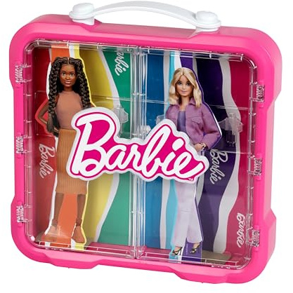 Theo Klein 5811 Barbie - Vitrinenkoffer für 4 Barbies mit leuchtendem Barbie Logo