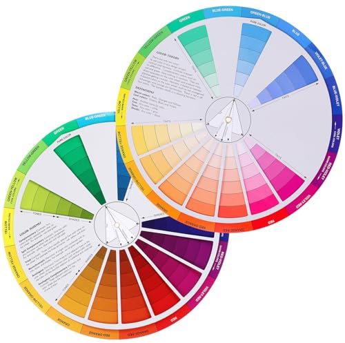 HORIALENCE International Standard Colour Wheel Chart for Artists and Decorators 24-Color Rotatable Colour Guide Wheel for Creative Mixing and in Art and Design
