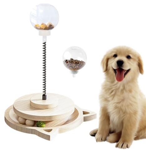 Renchey Pelota para Perros con Premios,Dispensador De Comida Y Interactivo con Poste Y Muelle - Dispensador De Snacks para Mascotas - para Mascotas Medianas Y Grandes En Hogar