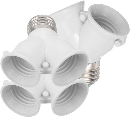 AMUSLESUR Douille Lampe 3 Pièces E27 Double Sortie, Adaptateur Convertisseur Culot Ampoule de Y Résistant Haute Température pour Éclairage LED et Lampes de Table