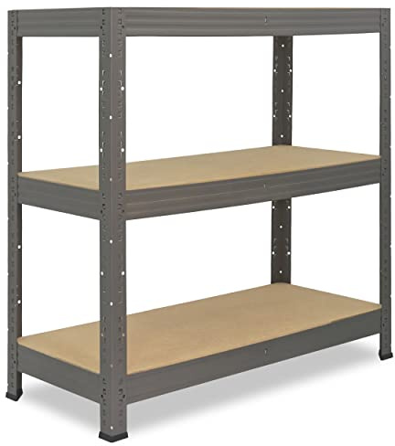 shelfplaza® 90x110x40cm Pro Étagère Charge Lourde Gris / Etagere Metal 3 Plateaux / capacité d' étagere métallique 200kg / Meuble Etagere Rangement Garage / etageres Rangement Atelier