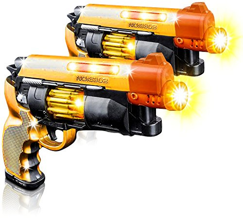 ArtCreativity Blade Runner Toy Pistol Set - 2 Light Up Toy Guns with LEDs & Sound Effects, Safe Pretend Play Pistols for Kids, Fun Light-Up Toy Guns for Boys & Girls with Batteries Included