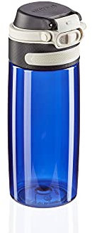 Leifheit Flip Tritan Borraccia tritan 550 ml, Borraccia acqua ermetica e resistente al calore, Borraccia palestra, scuola e ufficio portatile, blu scuro