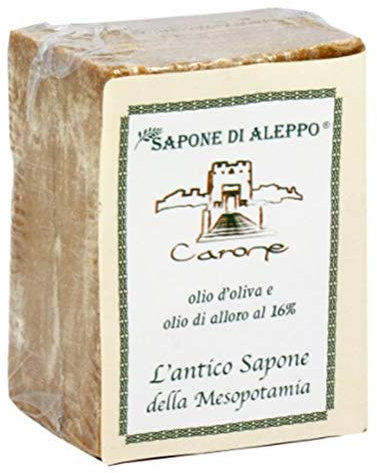 CARONE COSMETIC 1 x 200g Sapone di Aleppo con olio di oliva e 16% di olio di alloro – Sapone Mani – Saponetta Corpo – Sapone naturale – Anche per la detersione del cuoio capelluto - Made in Turchia