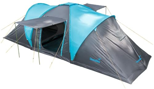 Skandika Hammerfest 4 Sleeper Protect 4 man tent | 4 person tent 2 rooms, waterproof, Sleeper Technology, black cabins, sewn-in groundsheet, camping, stand up dome tent, living area, 2 doors with mesh