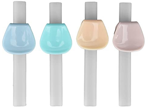 Pailles à boire pour bébé, 4 pièces d'ustensiles universels souples et réutilisables pour tout-petits avec boucle pour la plupart des bols pour bébés pour les enfants qui boivent