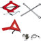 CRIC PER CAMBIO GOMMA KIT CRIC EMERGENZA PER AUTO E VEICOLI CRICK 2T A PANTOGRAFO+CHIAVE A CROCE PER BULLONI+TRIANGOLO ROSSO FLUO