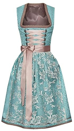 Duohropke Dirndl da donna, abito tradizionale Dirndl, abito Dirndl, abito da Oktoberfest, costume bavarese, festa di carnevale, costume da birra, costume tedesco Dirndl, verde, XL