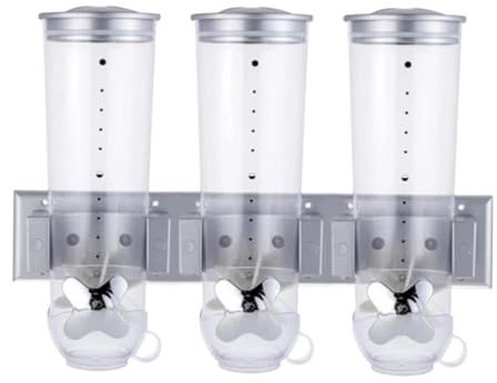 Dry Goods Dispensers - Indispensable Cereal Triple Container, Dispenser Cereal Rice Food | Cereal Dispenser Classic Dry Food Double Canister, Indispensable Dry Goods Container for Grid Grain Candy Nut