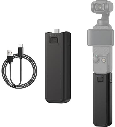 XBERSTAR Pocket 3 Batteria Maniglia per DJI Osmo Pocket 3 Portatile Power Handle 4500mAh Fotocamera Portatile Power Bank (nero)