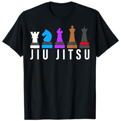 Funny Brazilian BJJ Belt Rank Chess Pieces of Jiu-Jitsu T-Shirt