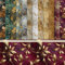 Vintage Scrapbook Papier Block - 48 Blatt Blumen und Laub Dekorpapier, Einseitiges Bastelpapier für Journal, 15.2x15.2 cm