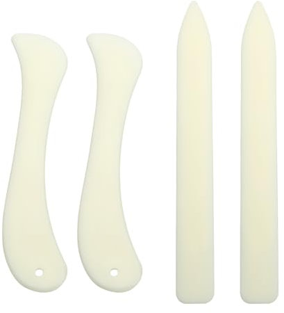 4 Stück Falzbein Knochen,Falzbein für Papier,Origami Werkzeug,Kunststoff Falzbeil,Für präzises Falten von Papier oder leichtem Karton, zur Lederverarbeitung, sowie als Brieföffner und Briefschneider.