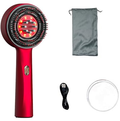 Kopfmassagebürste, Kopfhaut Massagebürste mit Haaröl Applikator und Staubschutz, Rotlicht Kopfmassagegerät, IPX7 Wasserdichte Kopfmassage, Elektrische Kopfmassage Bürste