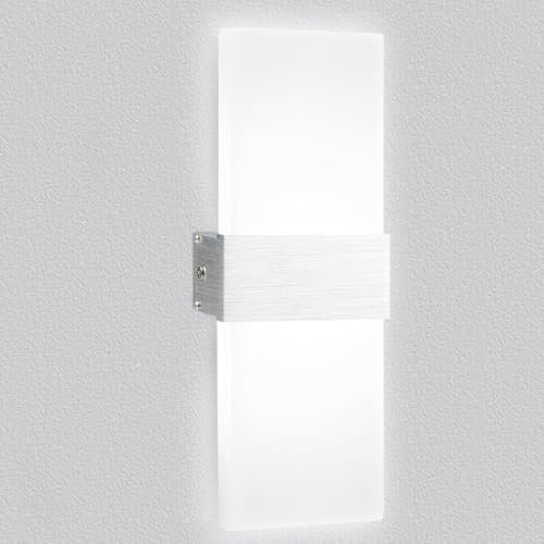 KingYH Appliques Murales LED Intérieure 12W Moderne Lampes Murale Blanc Froid 6500K Interieur Illuminazione Haut Vers le Bas Éclairage Applique avec Fil de Terre pour Chambre Salon Escalier Couloir