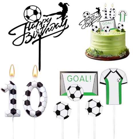 Fotboll födelsedag ljus 10 år, födelsedagsljus
