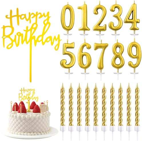 20x Compleanno Candele,Compleanno Numerale Candele,Torta Numerale Candele