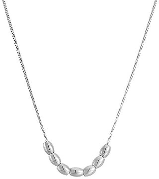 KKXXYQFC Collier en Acier Pendentif Simple de Haricots ovales