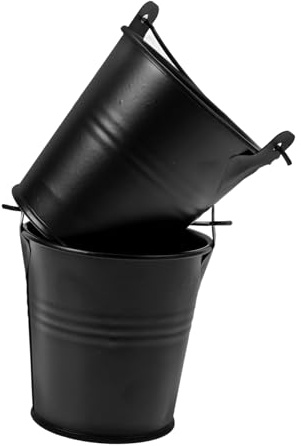 Gadpiparty 2 Piezas Cubo de Grasa para Barbacoa de Hierro Resistente Recipiente Reutilizable para Aceite Parrillas al Aire Apto para Camping y Barbacoas Portátiles Fácil Limpieza y Alta