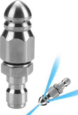 Powerful Pipe Cleaning and Unclogging Nozzle,Stainless Steel Sewer Jet Pressure Washer Drain Tool Jetter High Pressures Connector Nozzles Portabl Quick Connect Jetting,for High-Pressure Washers Clean