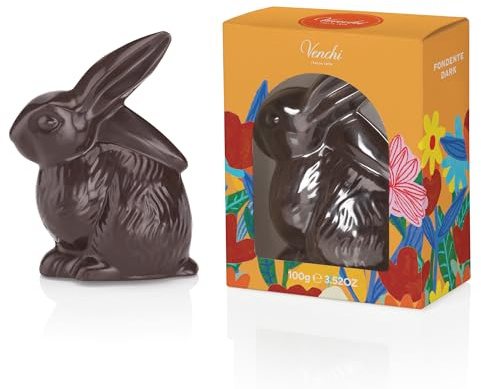 Venchi - Coniglietto di Cioccolato Fondente 60%, 100 Gr, Senza Glutine, Collezione Primavera Venchi, Idea Regalo
