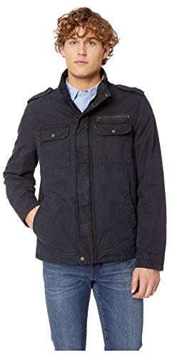 Levi's Men's Washed Cotton Military Jacket (Regular & Big & Tall Sizes) Lightweight, Navy Filled, L