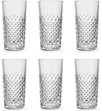 Libbey Bicchiere long drink Carats 410 ml / 41 cl - Set di 6 pezzi - Disegno classico - Motivo retrò