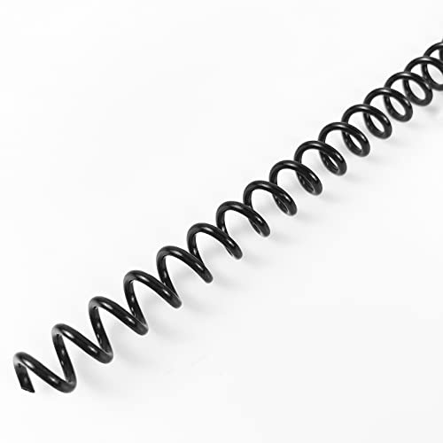 Binditek 100 Pack Plastic Spiral Binding Coils, 6mm(1/4), 30 Sheet Capacity, 4:1 Pitch, Black, 48Loops, for Letter Size, for Students and Coworkers