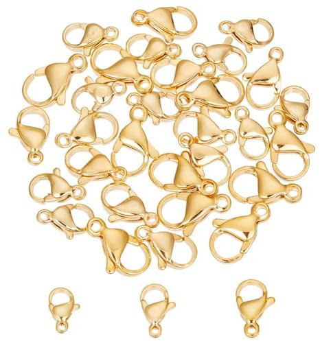 UNICRAFTALE 30 Pièces 3 Tailles Fermoirs à Griffes de Homard en Or - Acier Inoxydable Attache Crochet Fin Chaîne en Métal pour la Fabrication de Bijoux