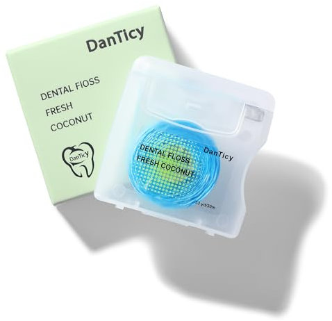Kokosnuss-Öl infundiert gewebte Zahnseide, Deep Clean Natural Vegetable Waxed Floss, Extra Wide Cleaning and Slides Smoothly & Easily, PFAS Free | Coconut Flavored (33 Yds x 1 Unit)