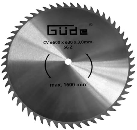 Güde Lame de scie CV - 600 x 30 mm - Lame de scie à bois de chauffage - Scie à bascule - Scie circulaire - Lame de rechange - 56 dents