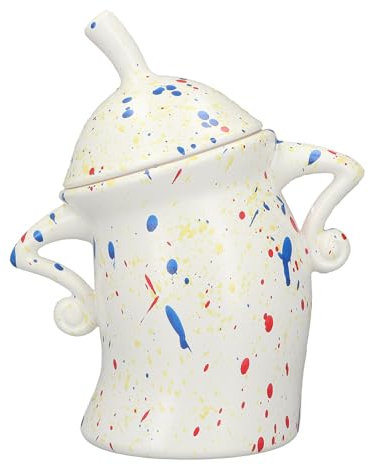 HWGING Biscuit Jar Attitude Cookie Jar with Lid Cute ABS Ample Storage Food Storage Container for Christmas Kitchen (Colorful)