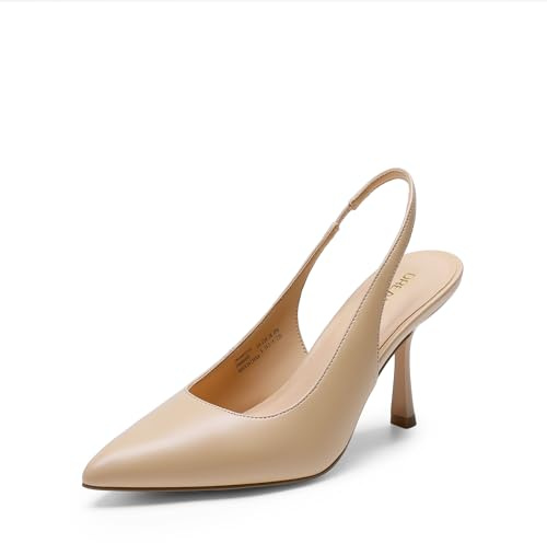 DREAM PAIRS Zapatos de tacón de aguja para mujer, puntiagudos, cerrados, tacones de gatito, vestido de novia, elegante, boda, fiesta sexy, Piel sintética, 36 EU