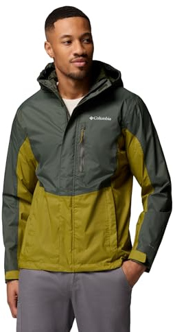 Columbia Pouring Adventure 3 vattentät regnjacka för män, mossgrön, storlek XXL