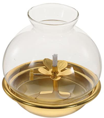 GLEAVI Lampe à Huile Bouddhiste à Pétrole avec Abat-Jour Décoration De Table De Culte