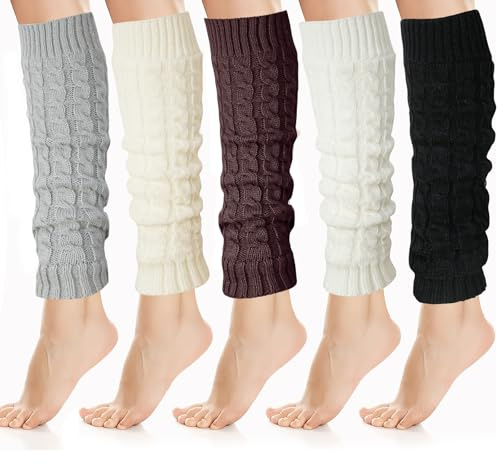KEORHEZ 5 Paia Di Scalda Muscoli Da Donna Scaldamuscoli Bambina Adatti a Donne E Ragazze Possono Essere Indossati in Primavera Inverno E Autunno E Sono Anche Una Buona Scelta per I Regali