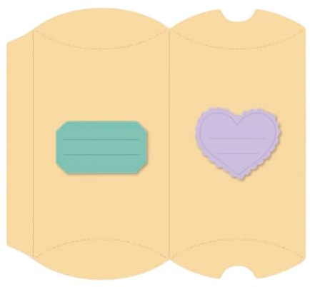 Craftelier - Set de 3 Troqueles Caja Almohada – para Scrapbooking, Tarjetería y Manualidades – Válido para Varios Materiales y Multiples Máquinas de Troquelado - Tamaño 12,58 x 13,83