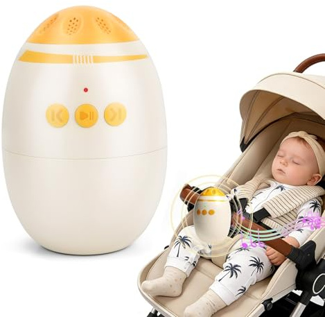 Kinderwagenschaukler, USB-C Einschlafhilfe Baby Wiederaufladbar, Stufenlos Einstellbar & Ultraleise mit 45-Min Timer -inkl, Schaukelfunktion Universell Tragbare für Den Kinderwagen und Buggy